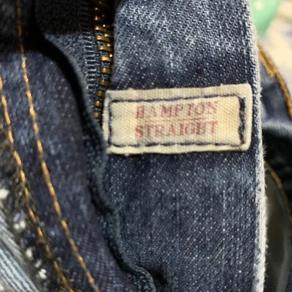 Polo Ralph Lauren‎ Hampton Straight Jeans Mens 35x32 Blue Distressed Preppy - Picture 10 of 16